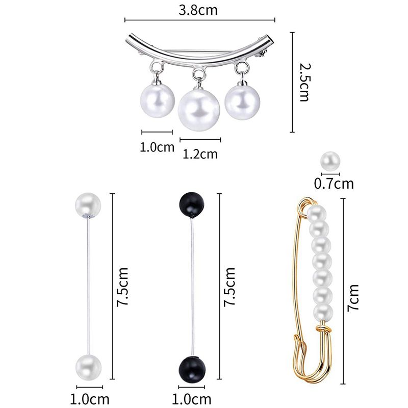 6 Pieces Sweater Shawl Clips Faux Pearl Dresses Cardigan Collar Brooch Clip Vintage Shirts Clips For Women Girls Decor
