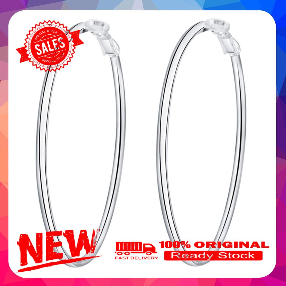 Women Fashion 5cm-8cm Diameter Cut Large Round Hoop Earrings Club Party Jewelry