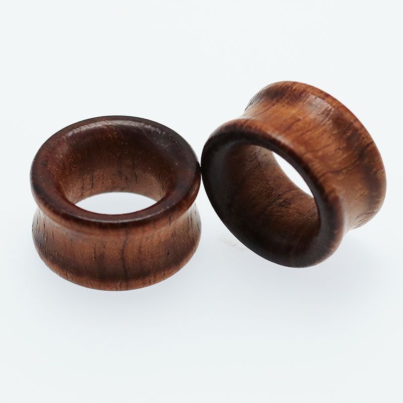 2PCS Fashion Ear Plugs Wood Flesh Saddle Ear Gauges 6mm-20mm Solid Hollow Body Piercing Jewelry For Men Women Expanders