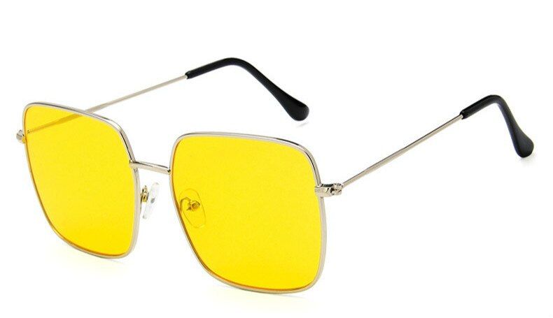 silver yellowSquare Oversized Sunglasses Women oculos 2020 Fashion Vintage Big Sun glasses Frame Female Shades okulary Eyewear UV400