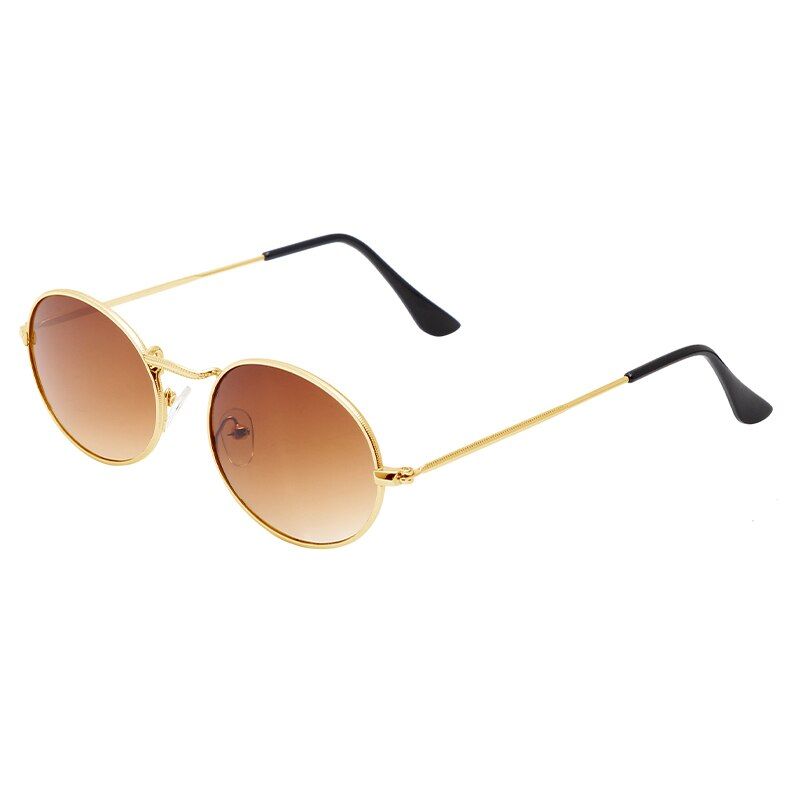 C32020 Oval Women Sunglasses Men Glasses Lady Luxury Retro Metal Sun Glasses Vintage Mirror UV400
