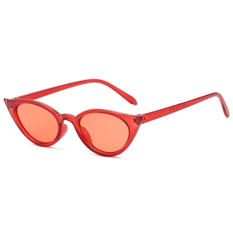 C4FullRedDCM Fashion Small Cat Eye Sunglasses Women Brand Designer Vintage Gradient Cat Eye Female Women Sun Glasses UV400