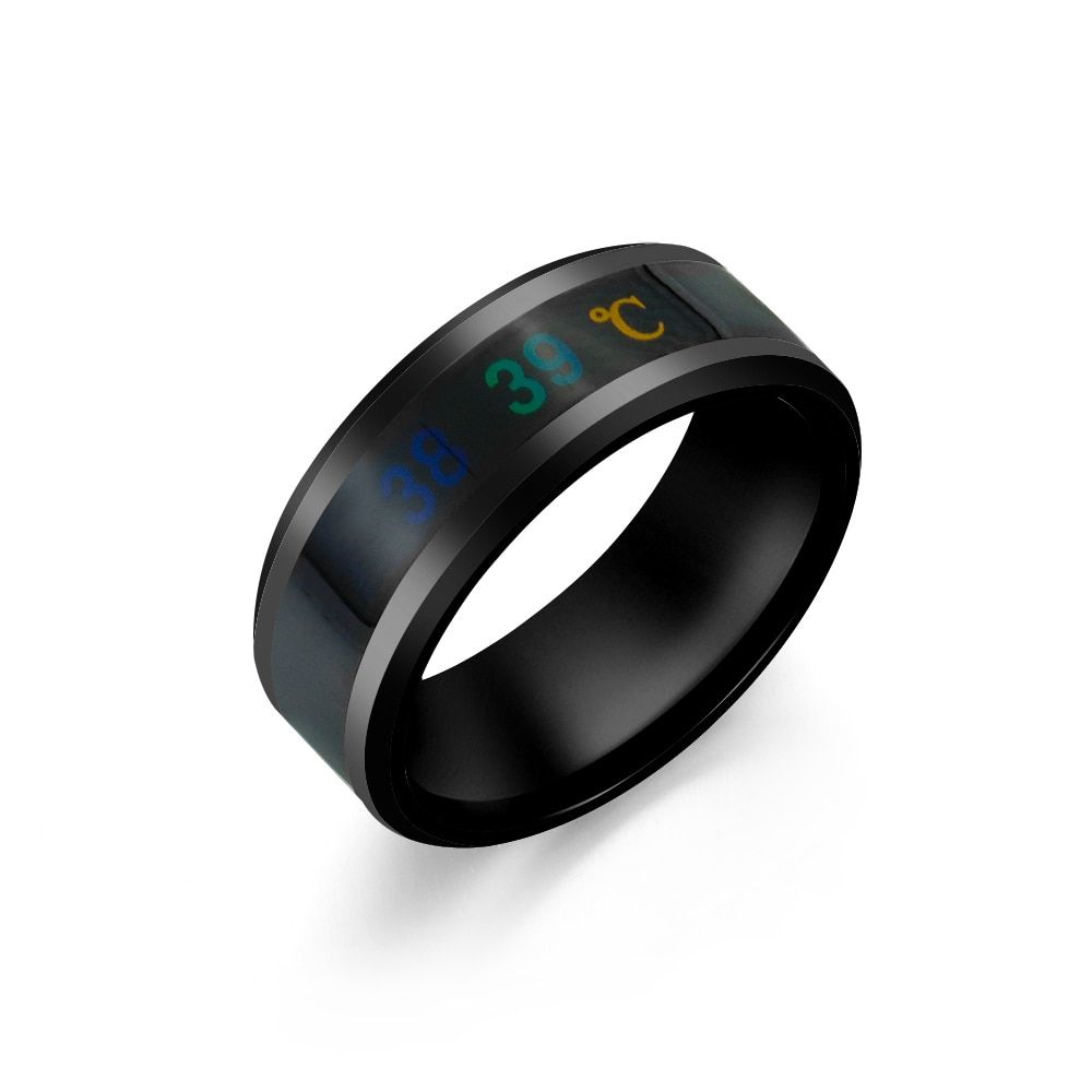 Smart Temperature Measurement Rings Mood Change Display Rings Temperature Couple Ring Creative Jewelry