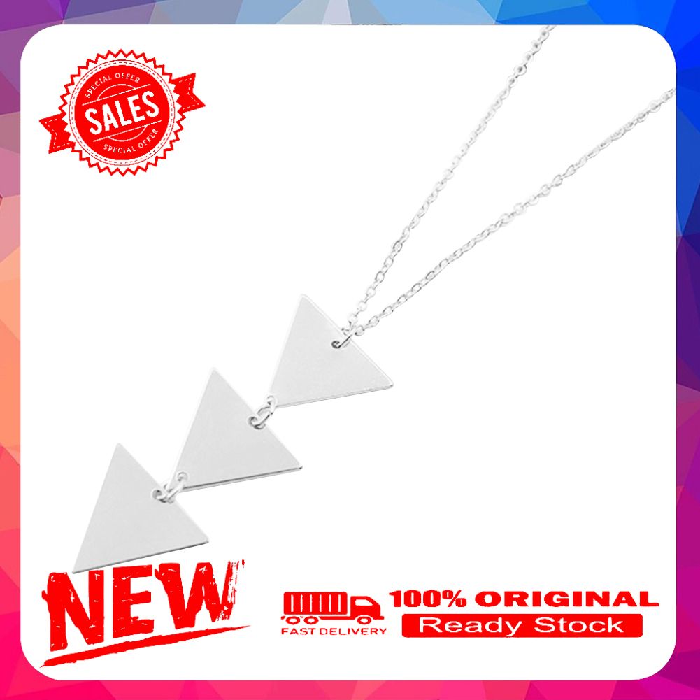 Fashion Geometric Triangle Pendant Long Chain Women Sweater Necklace Jewelry