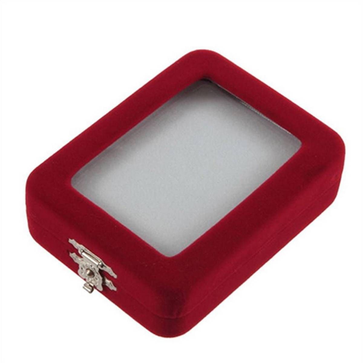 Red Velvet Gift Jewelry Box Case Display Holder for Ring Bracelet Bangle Earrings