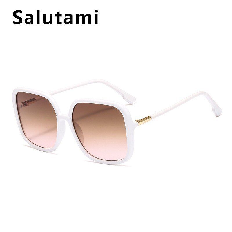 white teaOversize Single Bridge Square Sunglasses For Women 2019 Luxury Brand Sun Glasses Female Ins Hot Vintage Retro Men Black Shades