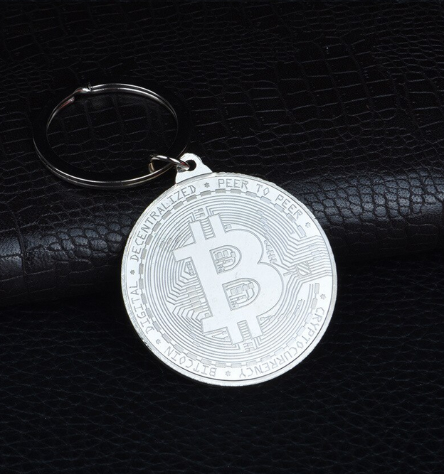 Physical Collector Plated Coin BTC 40mm Souvenir keychain Great Gift