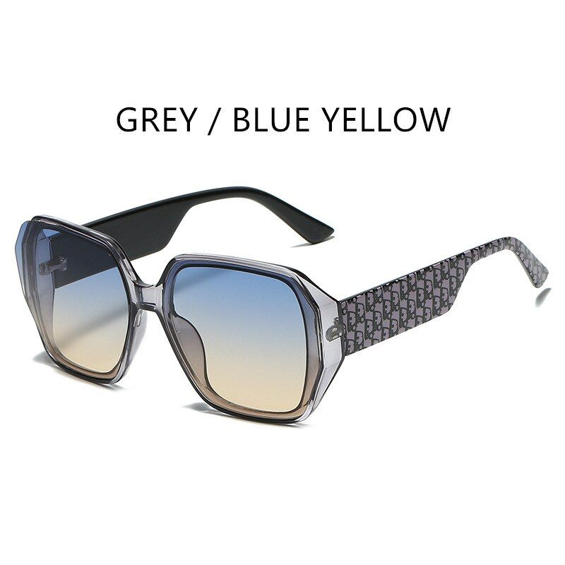 2Retro oversized square sunglasses ladies big frame ladies sunglasses black fashion gradient female glasses Oculos