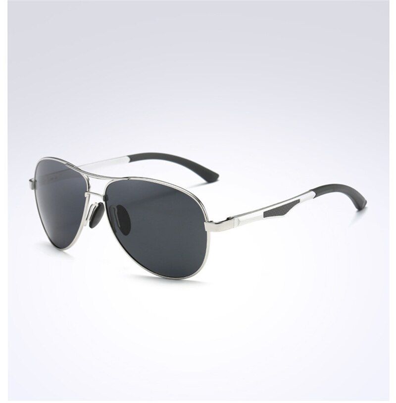 Aluminum  larized men's Sunglasses men women aviation style male Sun Glasses  Designer man oculos driving shades--black-black