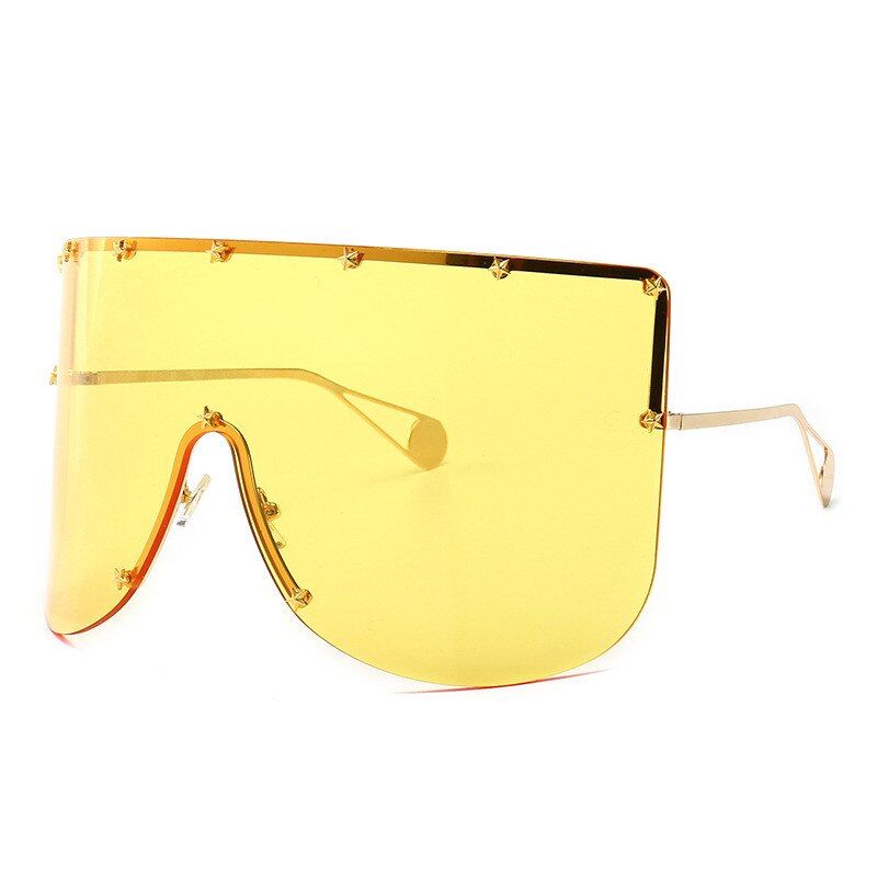 6Sen Maries Oversized Sunglasses Women 2019 Brand Vintage Alloy Mirror Big Stars Frames For Female Male Eyewear Shades UV400