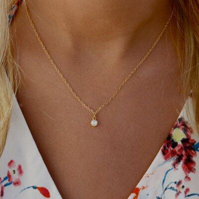 Simple Round Sequins Choker Chain Necklace Statement Women Clavicle Pendant Charm Necklace Jewelry XL613