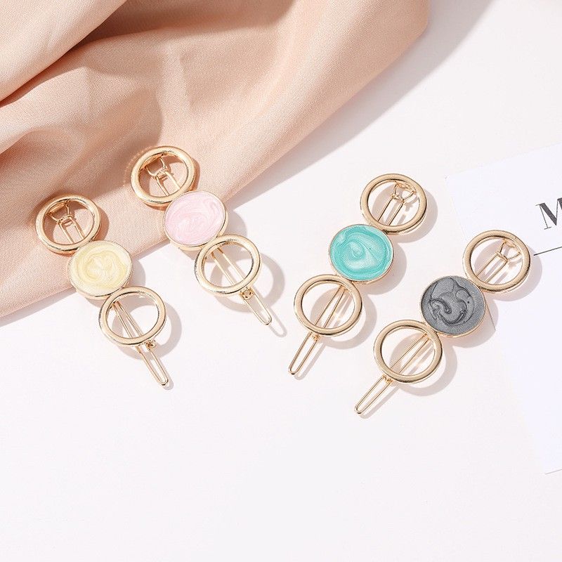 Korean Round Hair Clip Hairpins Enamel
