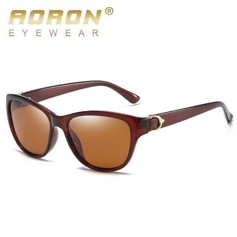 Bronw With boxOval Polarized Sunglasses Women HD Sun Glasses zonnebril dames Brand Elegant Driving lunette de soleil fomme achki for female