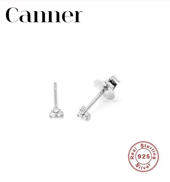 Simple Personality Mini Cute micro-inlaid Crystal Zircon Studs Earrings for Prevent allergy Sterling Silver Earrings