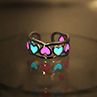 Women Fashion Luminous Heart Open Ring Adjusle Size Finger Jewelry Exquisite