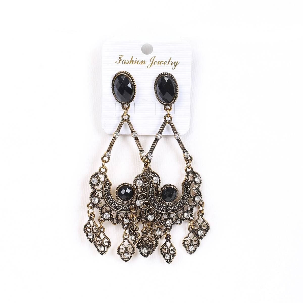 Oxidized Long Ear Ring