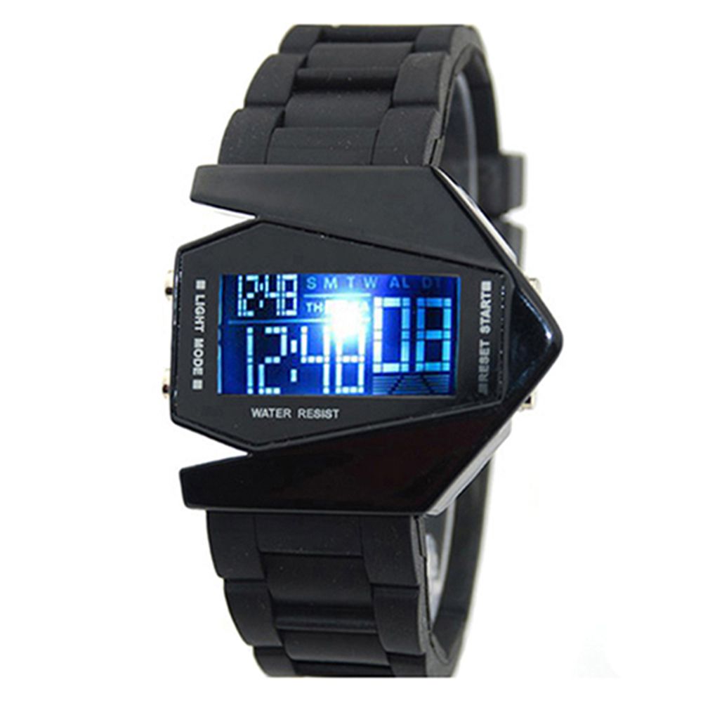 Cool Men's Oversized Design Light Digital Sports Plan Shaped Dial Wrist Watch