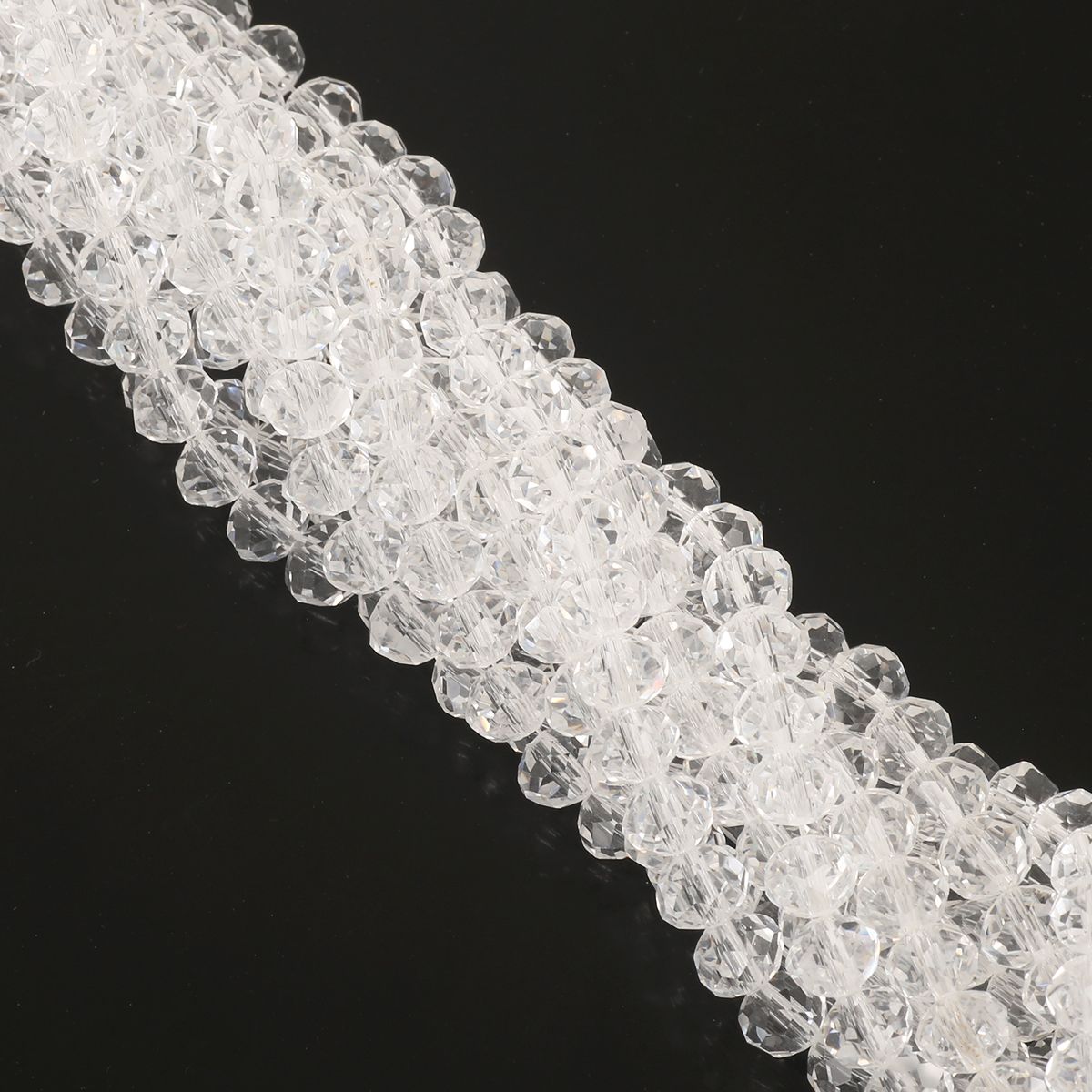65-70Pcs Rondelle Austria Faceted Crystal Glass Beads Loose Spacer Beads for Jewelry Making