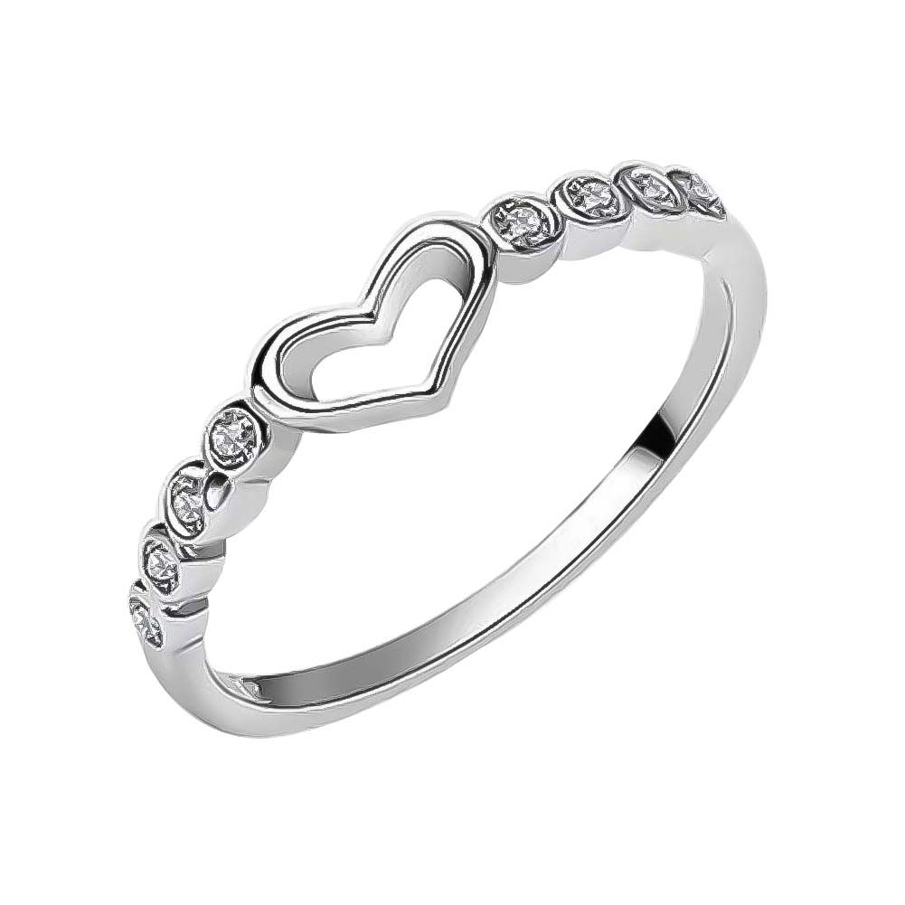 Women Hollow Heart Rhinestone Inlaid Finger Ring Wedding Party Jewelry Gift
