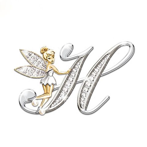 Lovely Crystal 26 letters Flower Fairy Necklaces For Women Girls Sparkling Rhinestone Fay Wing Pendant Necklace Jewelry