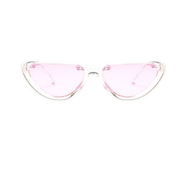 C9Sunglasses Cool Trendy Half Frame Rimless Cat's Eye Sunglasses Women 2018 Fashion Clear Brand Designer Sun glasses For Female
