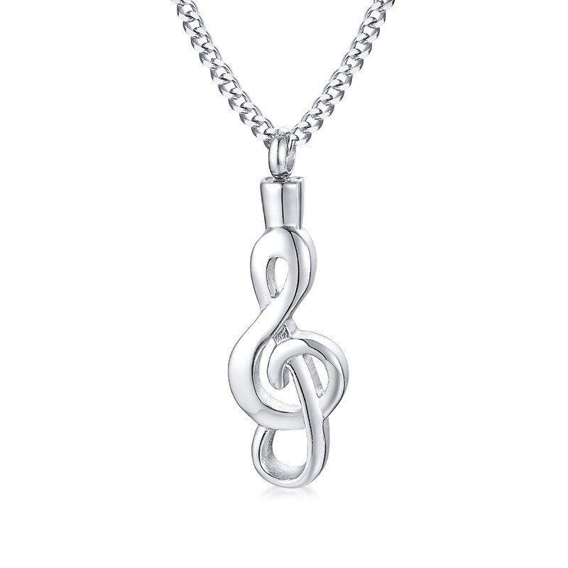 Music Note Necklace For Women Men Treble Clef Charm Music Appreciation Urn Ash Openable Jewelry
