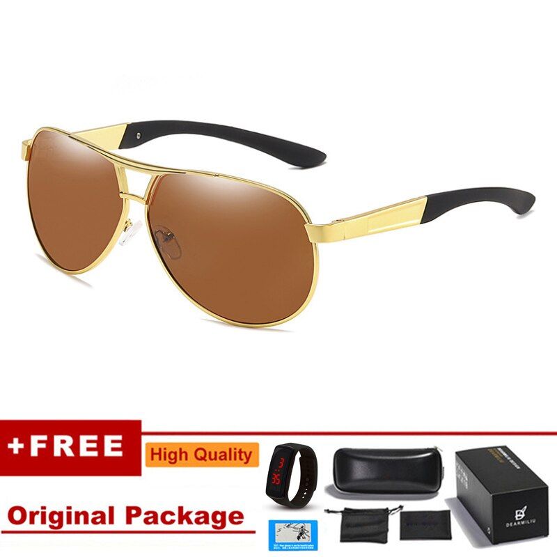 ESBRAND DESIGN Vintage Polarized Sunglasses Men Retro Classic Metal Frame Driving Fishing Sun Glasses Women Eyewear
