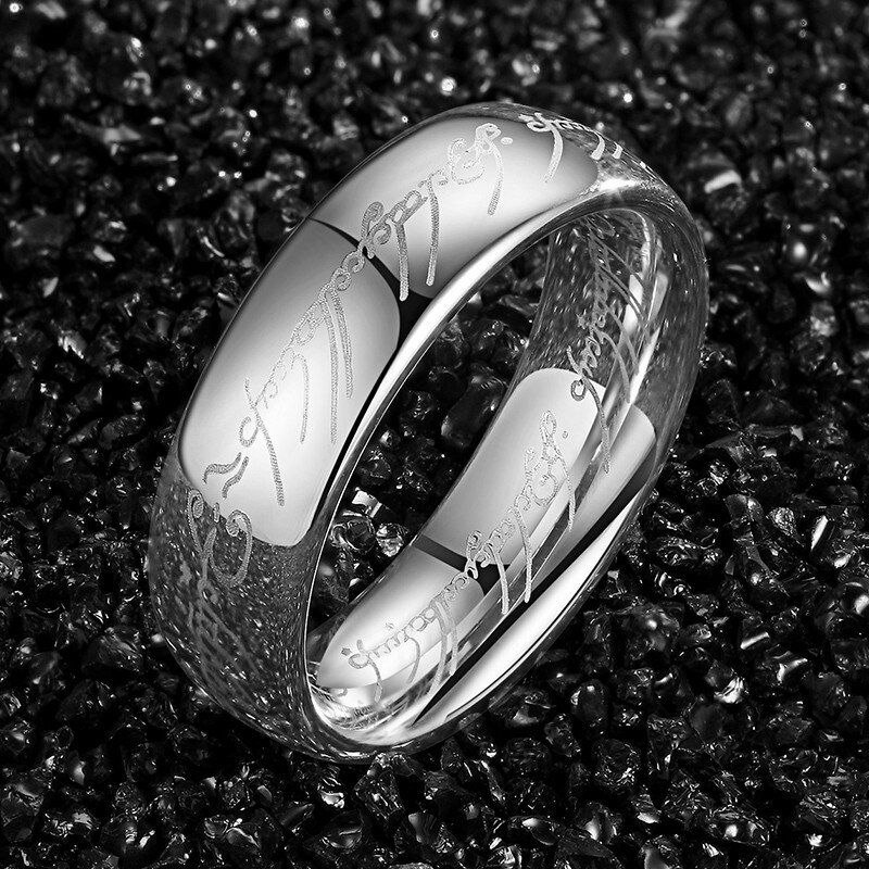 6MM Midi Ring Tungsten One Ring of Power Black Ring LOvers Women and Men