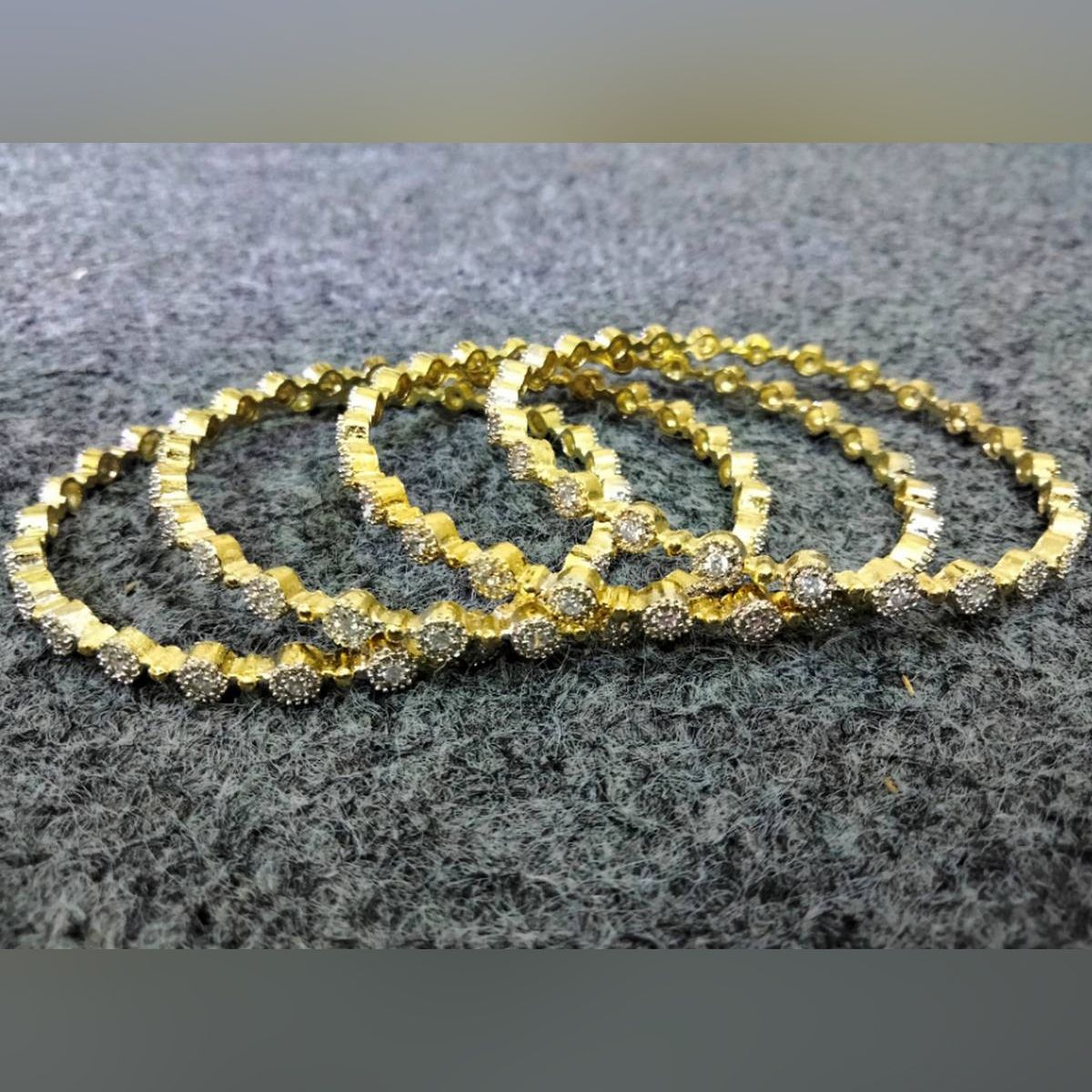 American Diamond cut Bangles set 4 pecs
