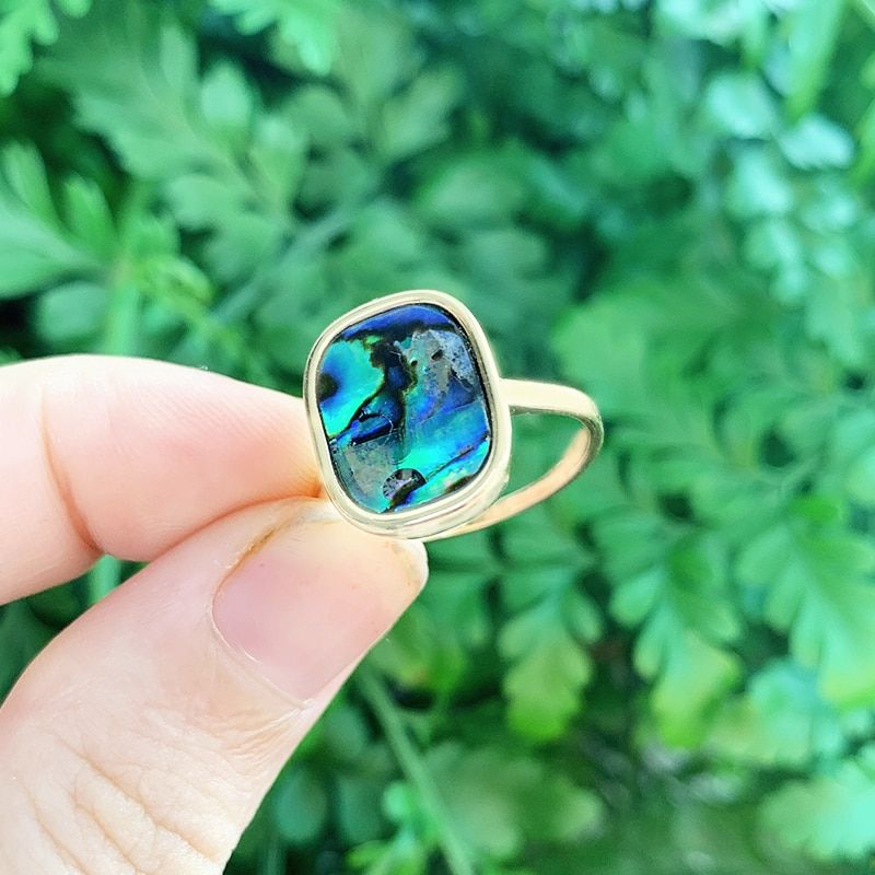 KOMi Stone Rectangle Rings for Women Synthetic Amethysts Lapis Lazuli Alloy Geometric Knuckle Rings One Size US 7 K3677