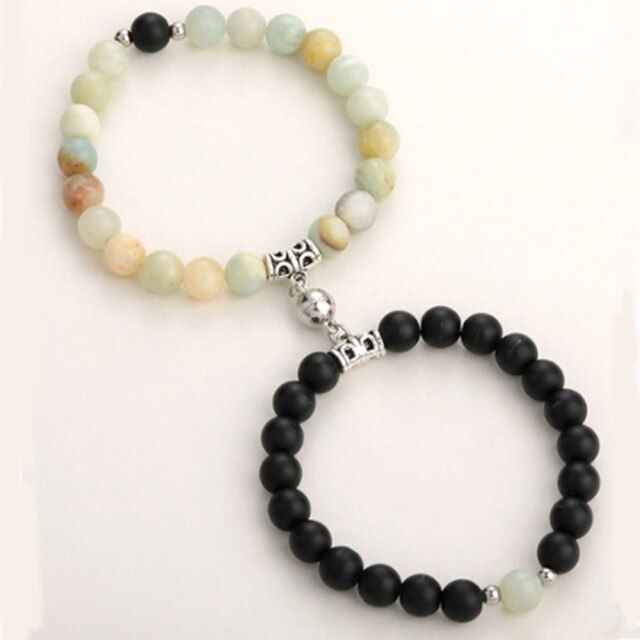 Natural Beads Yoga Bracelet For Lovers Distance Magnet Couple Bracelets Friendship Jewelry