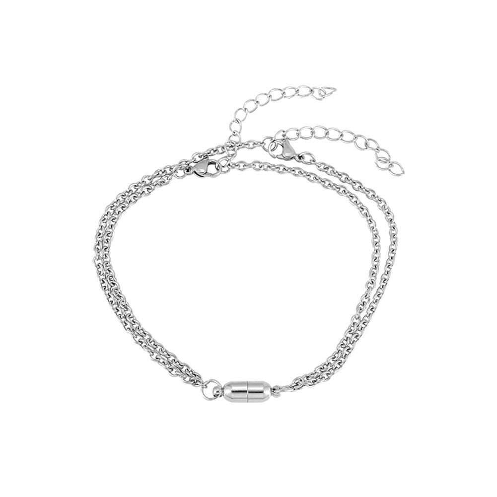 2pcs/set Couple Bracelet for Women Infinite Love Paired Bracelet Coupling Magnetic Clasp Chain Bracelet Men Fashion Jewelry