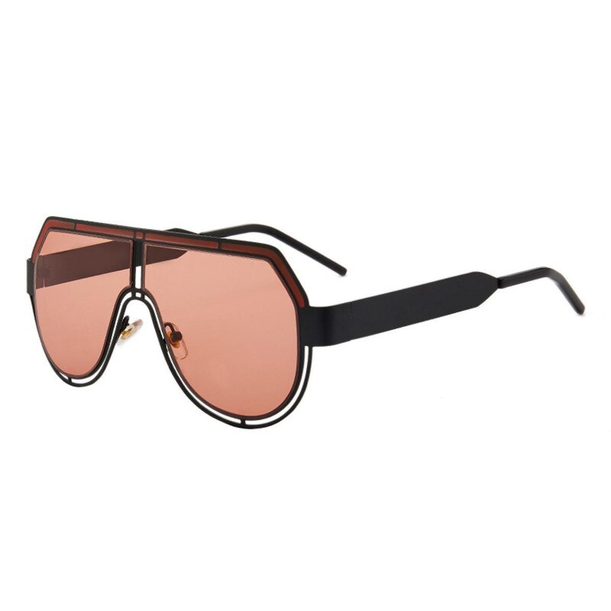 PinkGIFANSEE pilot sunglasses men women Punk Glasses Oversized metal flat top Frame gradient lens Retro brand design UV400 luxury