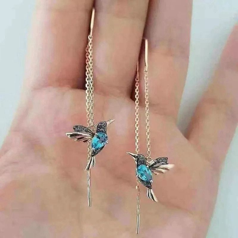 2020 New Ladies Fashion Creative Earrings For Women Hummingbird Long Tassel Drop Earrings Jewelry