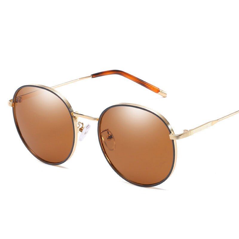 C5 BROWNRound Sunglasses Women 2020 Retro Sunglasses Luxury Brand Designer Sun Glasses High Quality Vintage Zonnebril Dames Oculos UV400