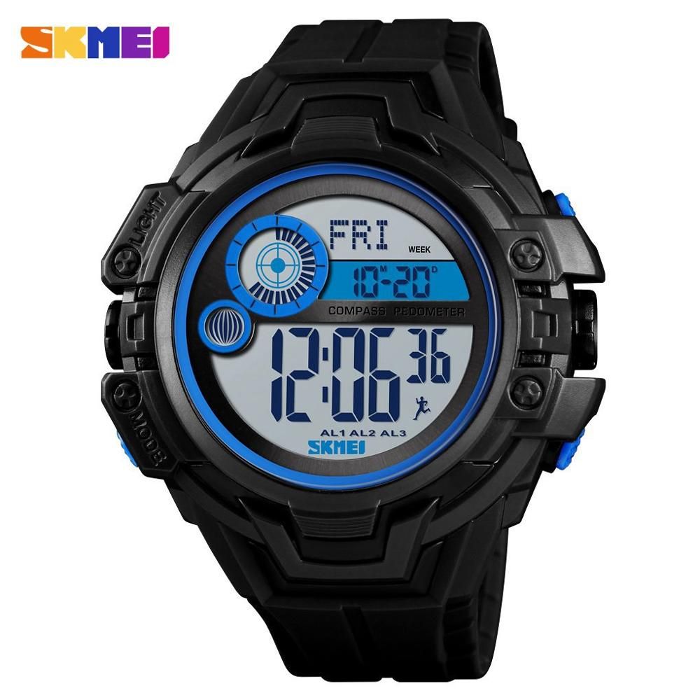 【BestGO】SKMEI Sport Watch Men Digital Watches 5bar Waterproof Calorie Week Display Multifunction Digital Watch erkek kol