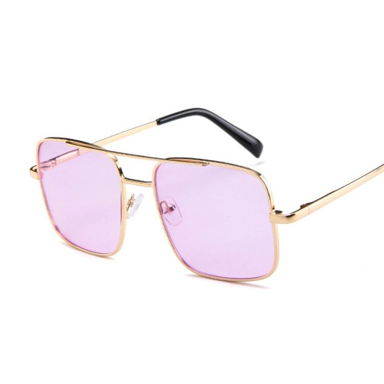 GoldPurpleNew Big Square Sunglasses Women Men Luxury Brand Designer Frame Transparent Gradient Sun Glasses Female Oculos De Sol Feminino