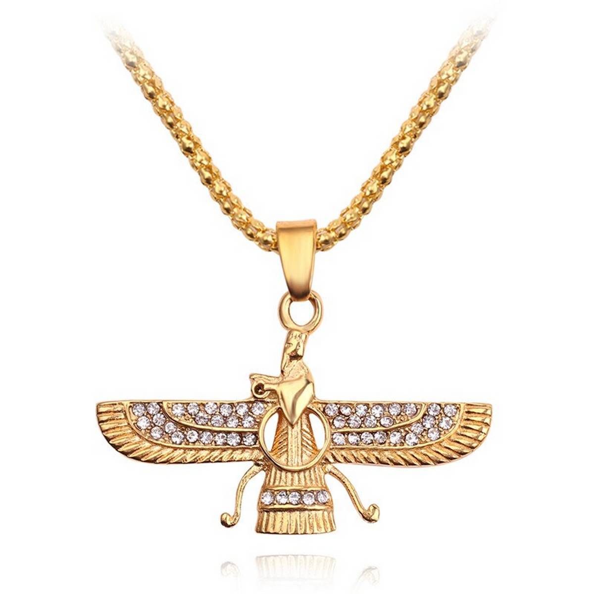 color Zoroastrian Farvahar Wing Necklace Pendant alloy Zoroastrianism Persian Achaemenian Men Jewelry