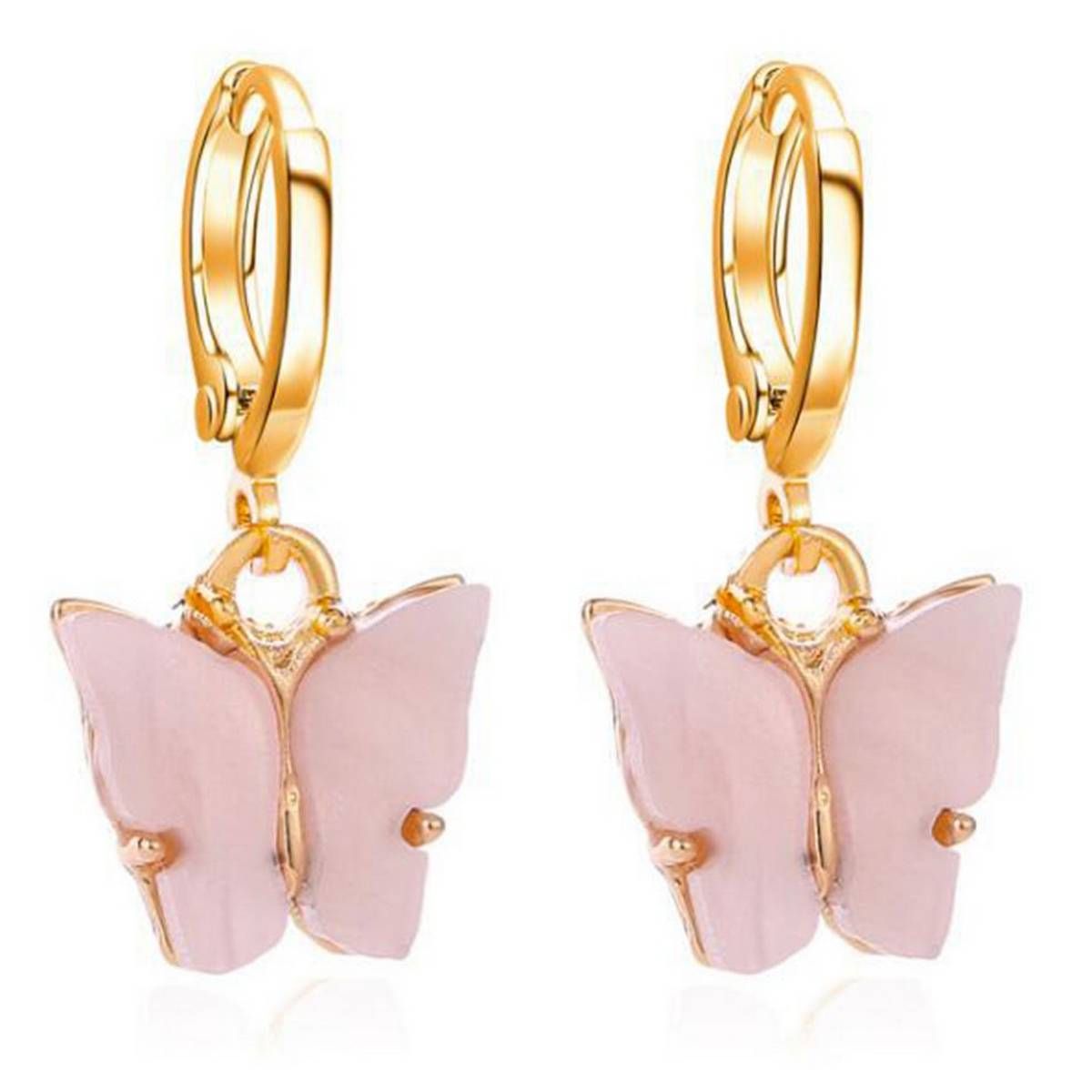 Plating Metal Earrings fashion colorful acrylic butterfly earrings small fresh sweet colorful earrings