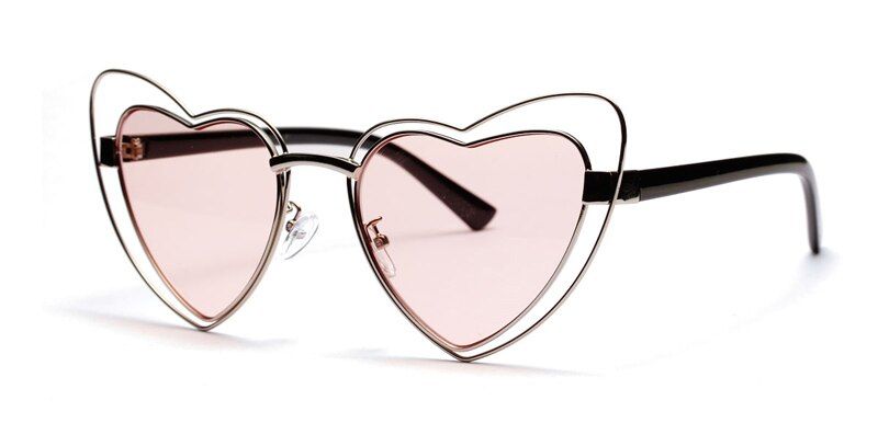 clear pink as shown in photoKachawoo heart shape sunglasses women gift pink vintage sun glasses for women fashion accessories summer beach 2018 UV400