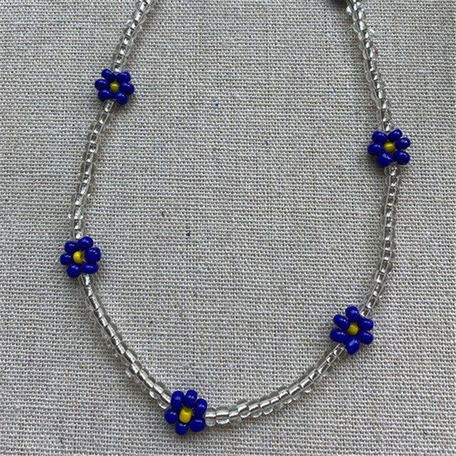 HUANZHI 2020 New Lovely Beaded Choker Cherry Pineapple Weave Fruit Flowers Necklace for Women Girls Party Jewellery