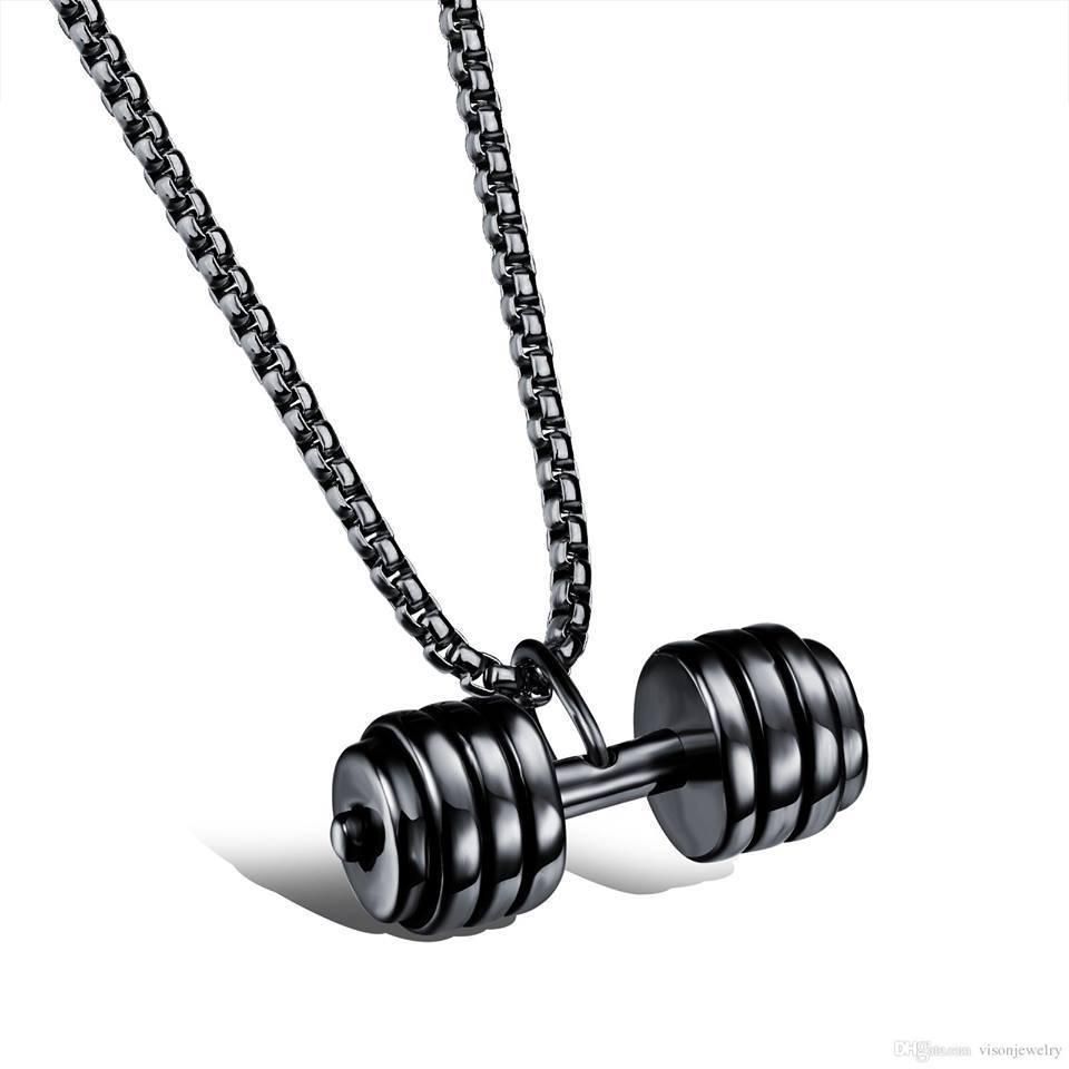 Dumbbell 100% Stainless Steel Men's Chain - 1Pc