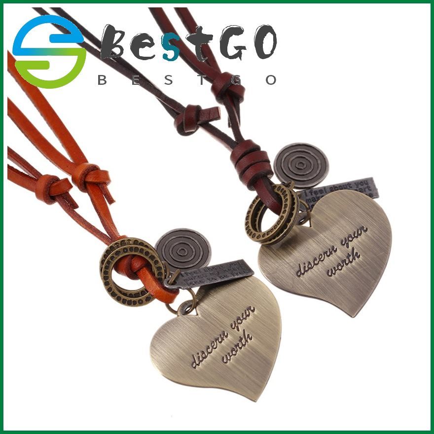 Accessories Leather Necklace Adjustable Simple Long Peach Heart Pendant Sweater Chain