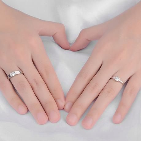 Crystal cz Stone Wedding Engagement Rings for Couple
