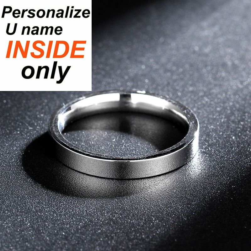 1Pc Tiny Thin 3mm Ring Men Women Titanium Black