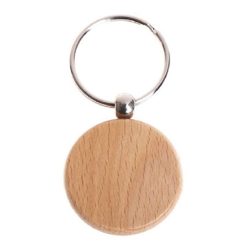 Blank Wooden Keychain Rectangular Engraving Key Tag Can Be Engraved DIY Keyring Unfinished Wood for Crafts