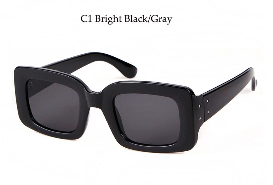 C1 bright black grayLuxury Brand Designer Small Sunglasses Women 2020 Square Shades White Sun Glasses Leopard Brown Glasses oculos de sol feminino