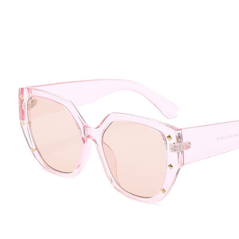 6 pink pinkSquare Cat Eye Sunglasses Women 2020 Fashion Traveling Retro Style Rivets Sun Glasses for Woman Goggles gafas zonnebril dames