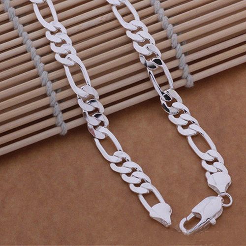 Men's Women's Fashion Simple Luxury Silver Plated Jewelry Charm Chain Necklace