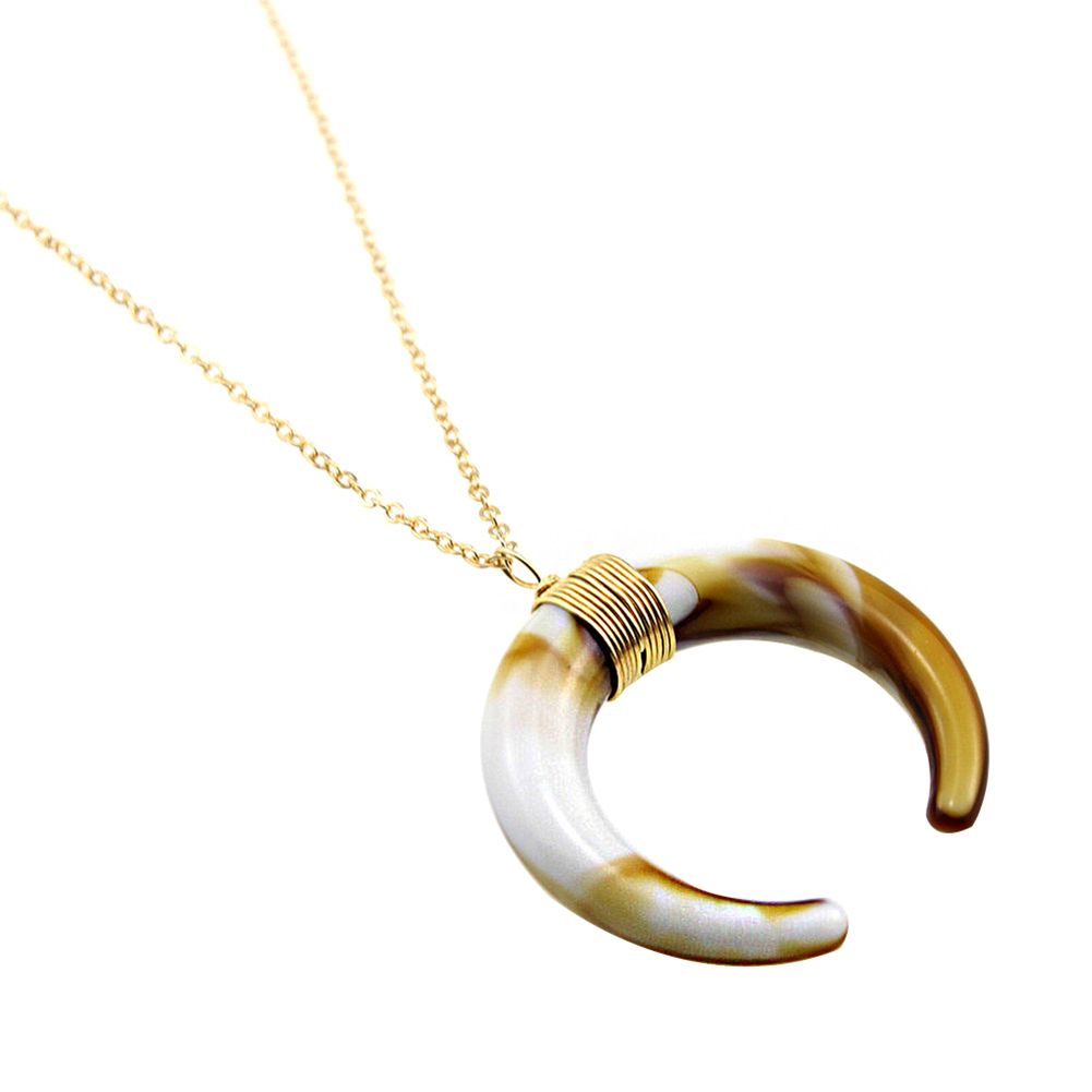 Crescent Moon Pendant Chain Necklace Women Jewelry Gift Cocktail Party Charm